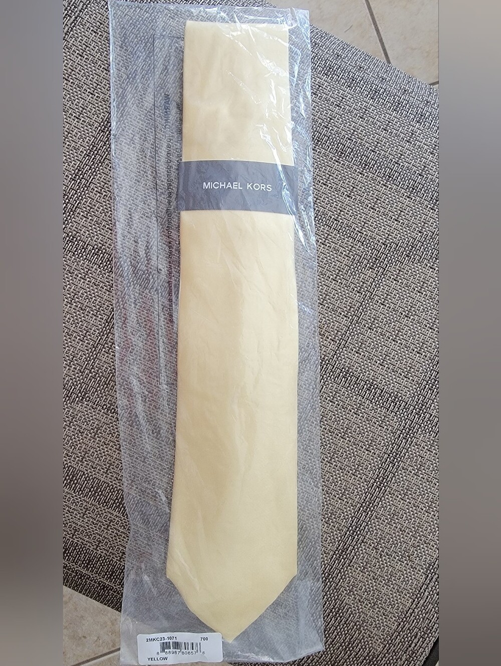 Michael Kors Men's Solid Yellow Tie - Picture 6 of 8